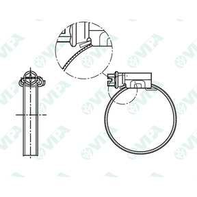 DIN 3017 Abrazaderas para tubo tornillo S 12mm con tensión constante