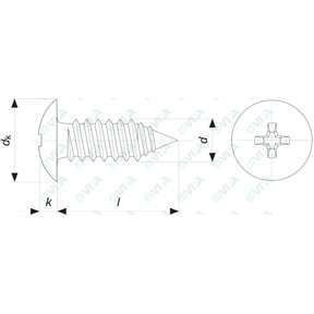 DIN 7982, ISO 7050, UNI 6955 phillips coutersunk flat head self tapping screws