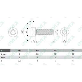 DIN 3128 insertos estampados de titanio E 6.3  - insertos para tornillos pozidrive