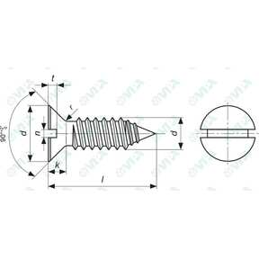 DIN 7972, ISO 1482, UNI 6952 slotted countersunk head tapping screws