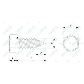 DIN 7976, ISO 1479, UNI 6949 hex head tapping screws