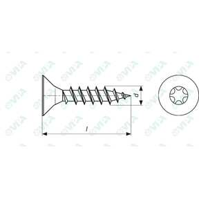 DIN 7505 A sim hexalobular flat head chip board screws