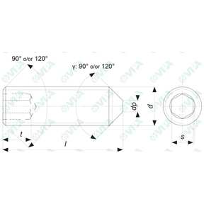 DIN 914, ISO 4027, UNI 5927 cone point hex socket set screws