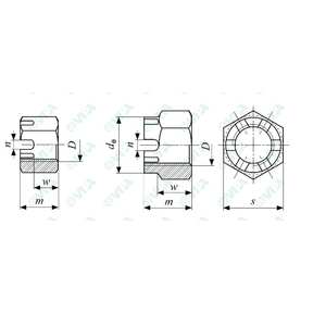DIN 935, ISO 7035, UNI 5593 high hex slotted castle nuts