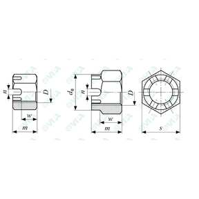 DIN 937, UNI 5594 thin hex slotted castle nuts